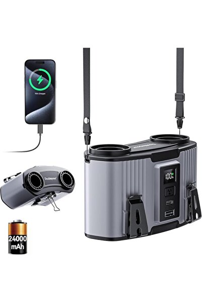 GENERAL 24000mAh Portable Waist Fan, Personal Waist Fan, Dual Air Ducts With ...