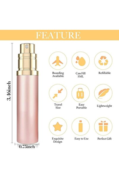X SPRING بخاخ عطر أبتوت، زجاجة رش ألومنيوم قابلة لإعادة التعبئة سعة 5 مل بتقن...