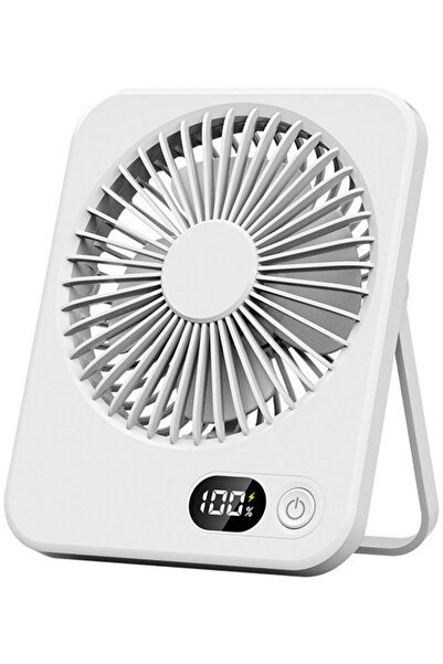 Morvena Picks Ventilator de masă reîncărcabil USB-C cu afișaj LED, pliabil și...