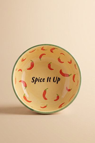 Karaca Spice It Up Acı Biber Desenli Yuvarlak Çerezlik 10 cm Sarı