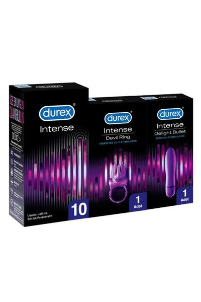 Durex Delight Bullet+Durex Little Devil+Intense 10'lu Prezervatif
