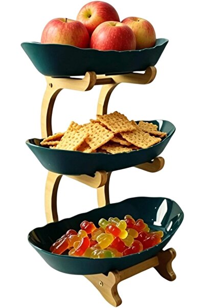 Generic Tiered Fruit Basket for Countertop 3 Tier Wood Stand Organizer | Coun...
