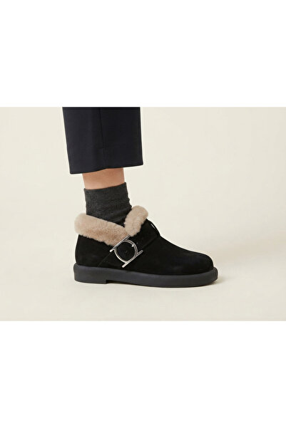 MARCO ROCCO Genuine Leather Fur Buckle Strap Boots Women's Shoes