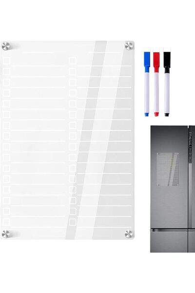 X SPRING Acrylic Magnetic Dry Erase Board, 20x30cm Clear Weekly Calendar Plan...