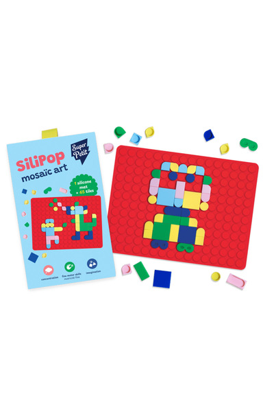 SUPERPETIT Mozaic Pop-On Travel - Silipop Rosu Cu 65 Piese - Superpetit, 10 x...
