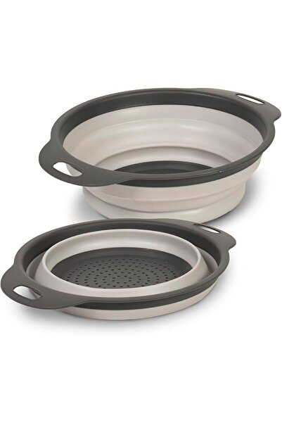 Yelajoy Foldable Colander, Grey Collapsible Strainer for Kitchen, Space Savin...
