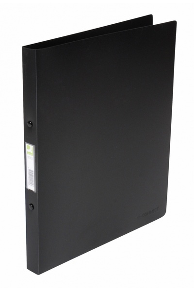 Q-Connect Caiet Mecanic 4 Inele - D16Mm, Coperti Flexibile Pp, - Negru Transp...