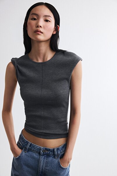 H&M İpek Karışımlı ve Lastik Örgülü Üst