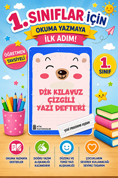 Ata Yayıncılık 1. Classroom New Suitable for Müfredata Upright Guide Line Wri...