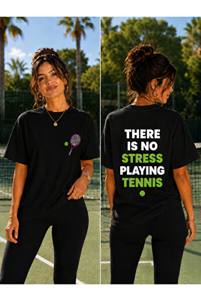 VODEXA Unisex Oversize Tennis Printed T-Shirt 100% Cotton Tennis Themed Comfo...