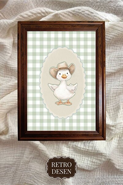 Retro Çerçeveli Vintage Çocuk Odası Tablosu, Bebek Odası Tablosu, Çocuk Odası...