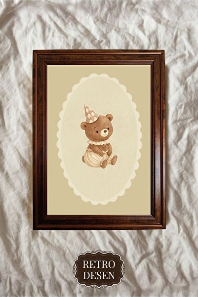 Retro Çerçeveli Vintage Çocuk Odası Tablosu, Bebek Odası Tablosu, Çocuk Odası...