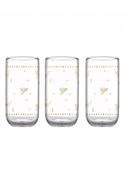 M.C Iconic Gold Patterned Water Glass Set of 3 - 365 Cc