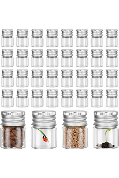 Arabest Mini Glass Bottles,100 Pcs,Transparent Reusable,with Screw Caps,5 ml,...