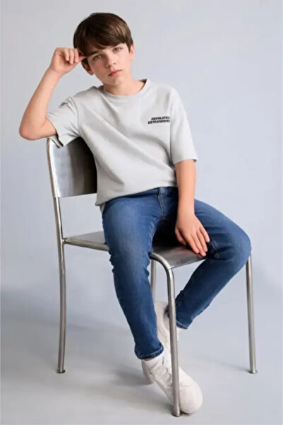 DeFacto Cotton Slim Fit Straight Leg Jean Trousers for Boys C3683A826Au