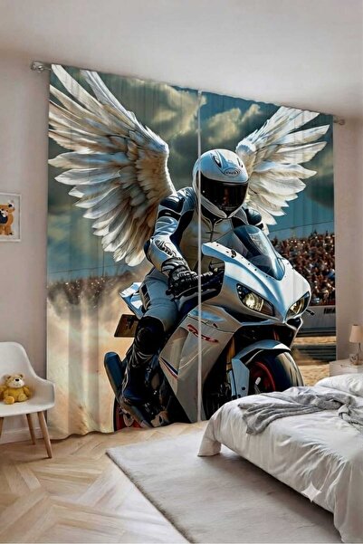 Elmas Dizayn Custom Design Brand Organic Cotton Double Wing Background Curtai...