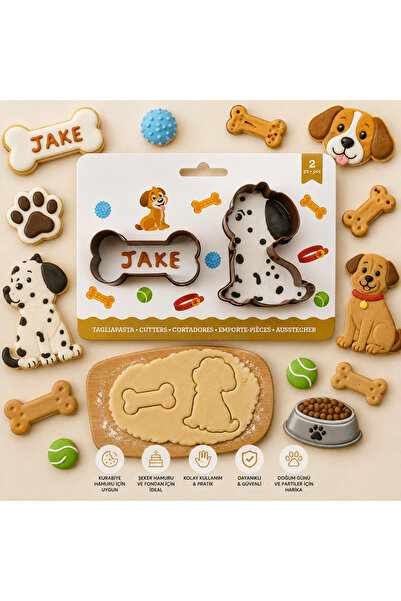 pratikpastacılık 2 Piece Animal Figure Cookie-Ceramic Mold Set