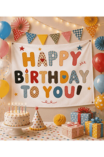 Big Party Cloth Banner Happy Birthday to You 150*100