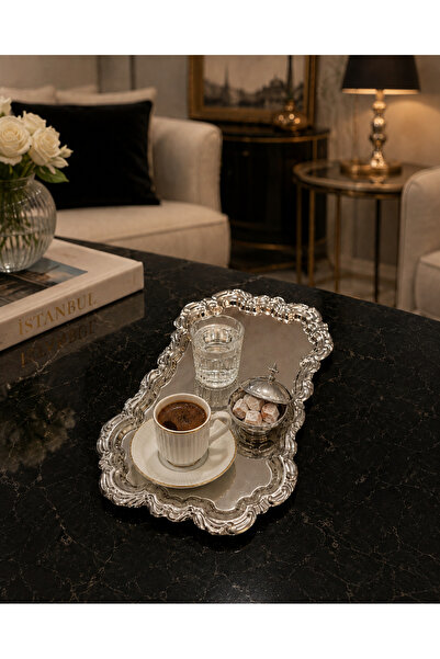 Aslı Hediyelik Luxury Silver Royal Model Stainless Steel Serving, Promise, En...