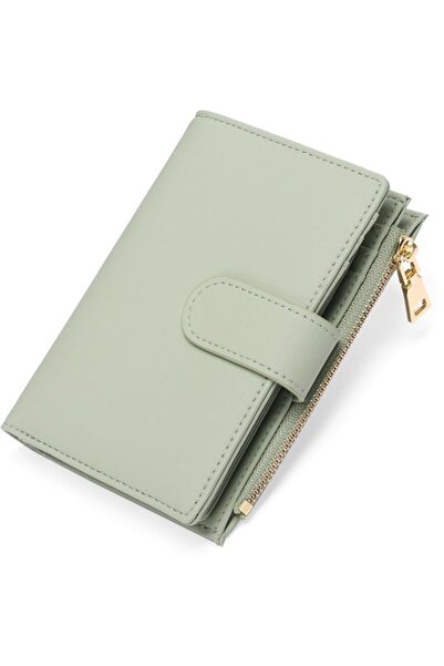 STARSTAR Women's small RFID wallet light green zippered.