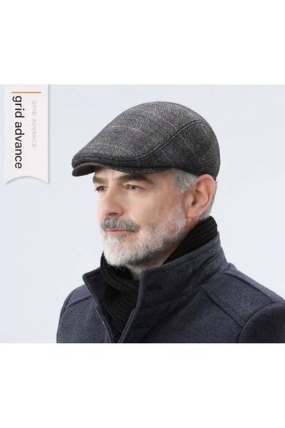 STARSTAR Retro-style British plaid beret, suitable for middle-aged and elderl...