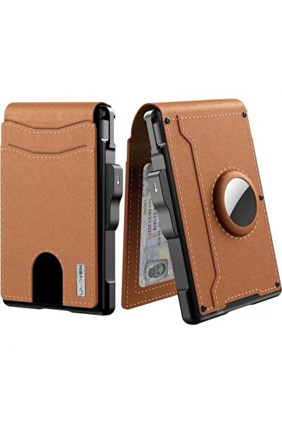 STARSTAR Men's wallet brown pop-out aluminum RFID slim minimalist.