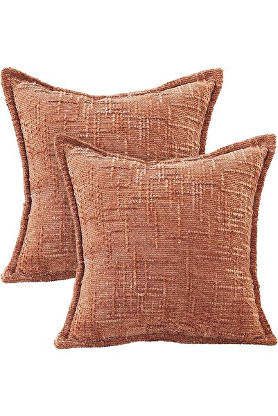 OtherMax Fețe de Pernă Decorative Texturate din In, Maro, 2 buc 45x45 cm — fe...