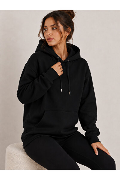 Feyece Kadın/Unısex Kapüşonlu Kanguru Cepli Regular Fit Sweatshirt
