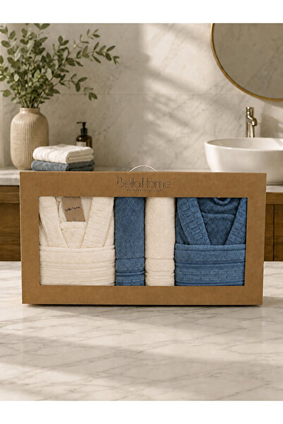 Bella Home 8 Piece Crinkle Family Bathrobe Set |   Dowry Box & Daily Use |   ...