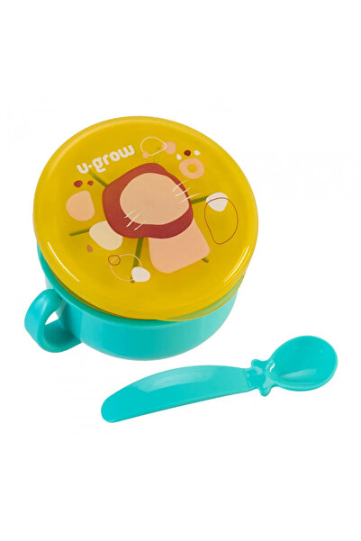 U-Grow Bol 2 in 1 pentru snackuri si lingurita, blue,