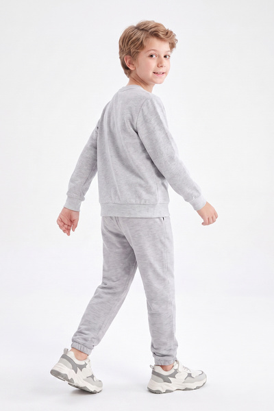 panios kids 3'lü Erkek Çocuk Düz Bisiklet Yaka Çift Cepli Eşofman Takımı