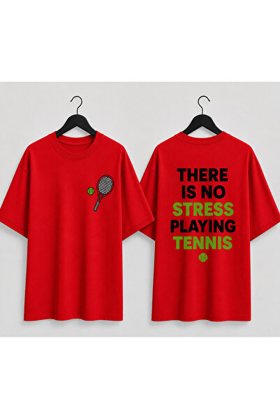 VODEXA Unisex Oversize Tennis Printed T-Shirt 100% Cotton Tennis Themed Comfo...