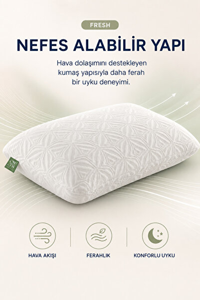 Sawinno Fresh Ortopedik Visco Yastık 40x60x14 cm – Orta Sert, Boyun Destekli,...