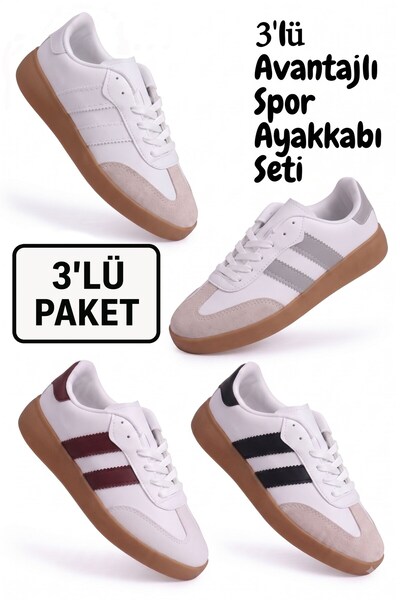 AlbiShoes 3-Pack Unisex Sneakers Daily School Sneakers Unisex Sports Shoes wi...