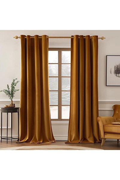OtherMax Draperii din Catifea de Întunecare, Set 2 Bucăți, 140x260 cm Maro — ...