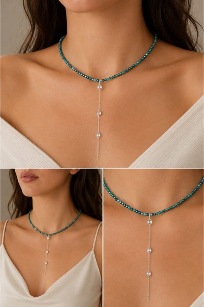 ENVIDIA Eclipse Azur - Handmade necklace with turquoise and 925 silver