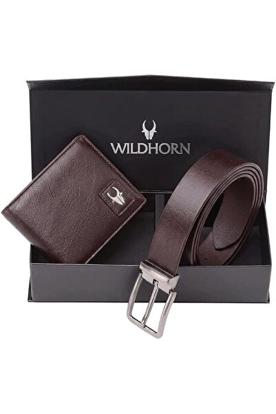 Wildhorn mens Leather Wallet Belt Combo Men's Wallet