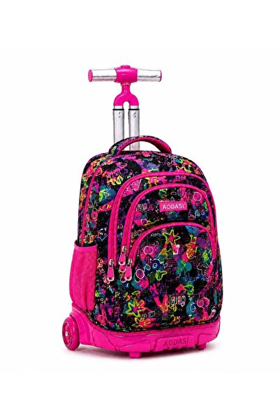 AODASI Premium School Trolley Backpack with Wheels & Retractable Handle & Lar...