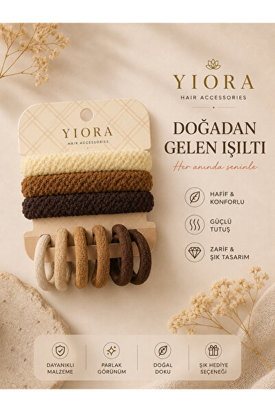 yiora 9-Piece Brown Color Designed Soft Non-Marking Rubber Buckle Set 3 Large...