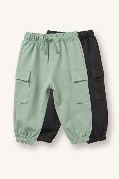 DeFacto Oversize Thick Fabric Cargo Pocket 2-Piece Trousers for Baby Boy I029...