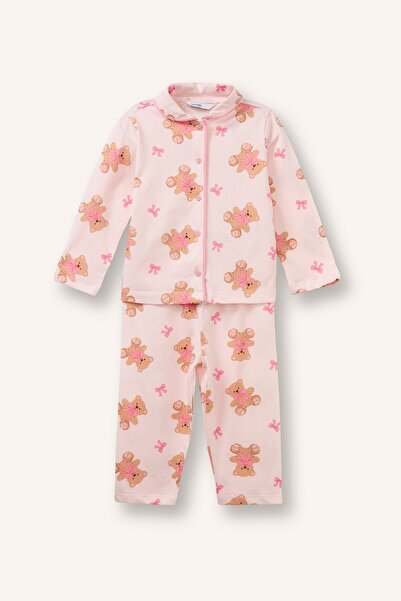 DeFacto Teddy Bear Patterned Front Buttoned 2-Piece Pajama Set for Baby Girl ...