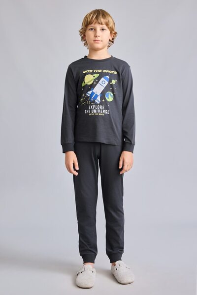 DeFacto Regular Fit Printed 2-Piece Pajama Set for Boys I1826A826Au