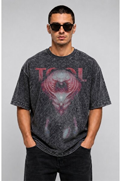 Fuddy Moda Unisex Tool Printed Washable T-Shirt, Oversized Rock Band Themed V...