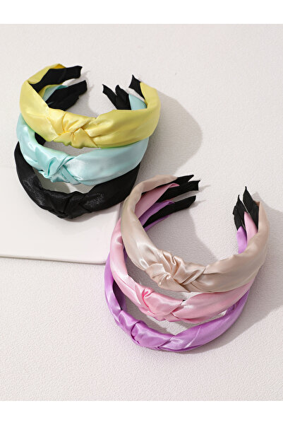 Take Two By Styli Pack of 6 - Girls Multi-Color Satin Knot Headbands