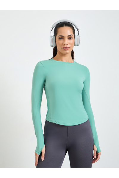 Take Two By Styli Green Long Sleeve Activewear Top