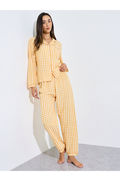 Styli Multi-Color Checked Pocket Detail Shirt and Pant Pyjama Set