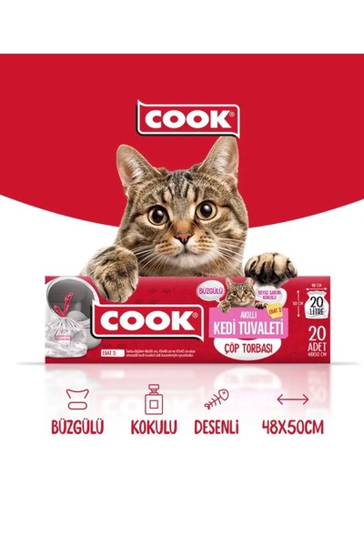 Xenon Smart COOK Akıllı Kedi Tuvaleti 20 Adet Atık Torbası Çöp Poşeti X8779(X...