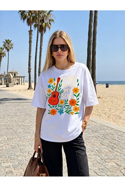 Generic Brand Guitar, Flowers & Then Sings My Soul,everyday essential,short s...