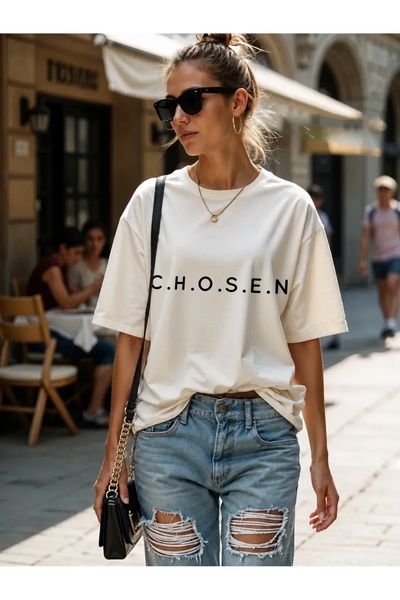 Generic Brand C.H.O.S.E.N Typography Design,women's t-shirt,100% cotton,premi...