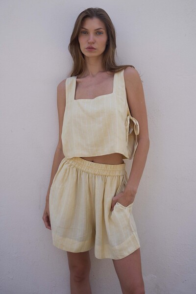 İKİKIZ Linen Blend Shorts